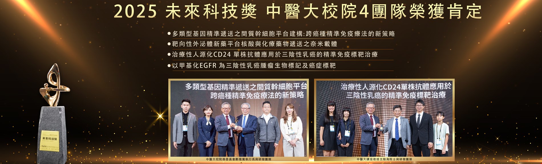 2025未來科技獎｜中醫大校院共4團隊榮獲肯定2